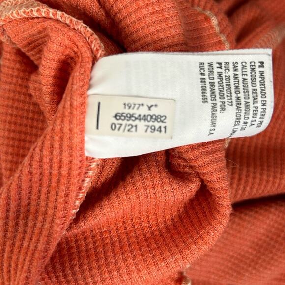 AEO American Eagle BFF Tee Waffle Knit Cropped Long Sleeve Size Small - Picture 10 of 11